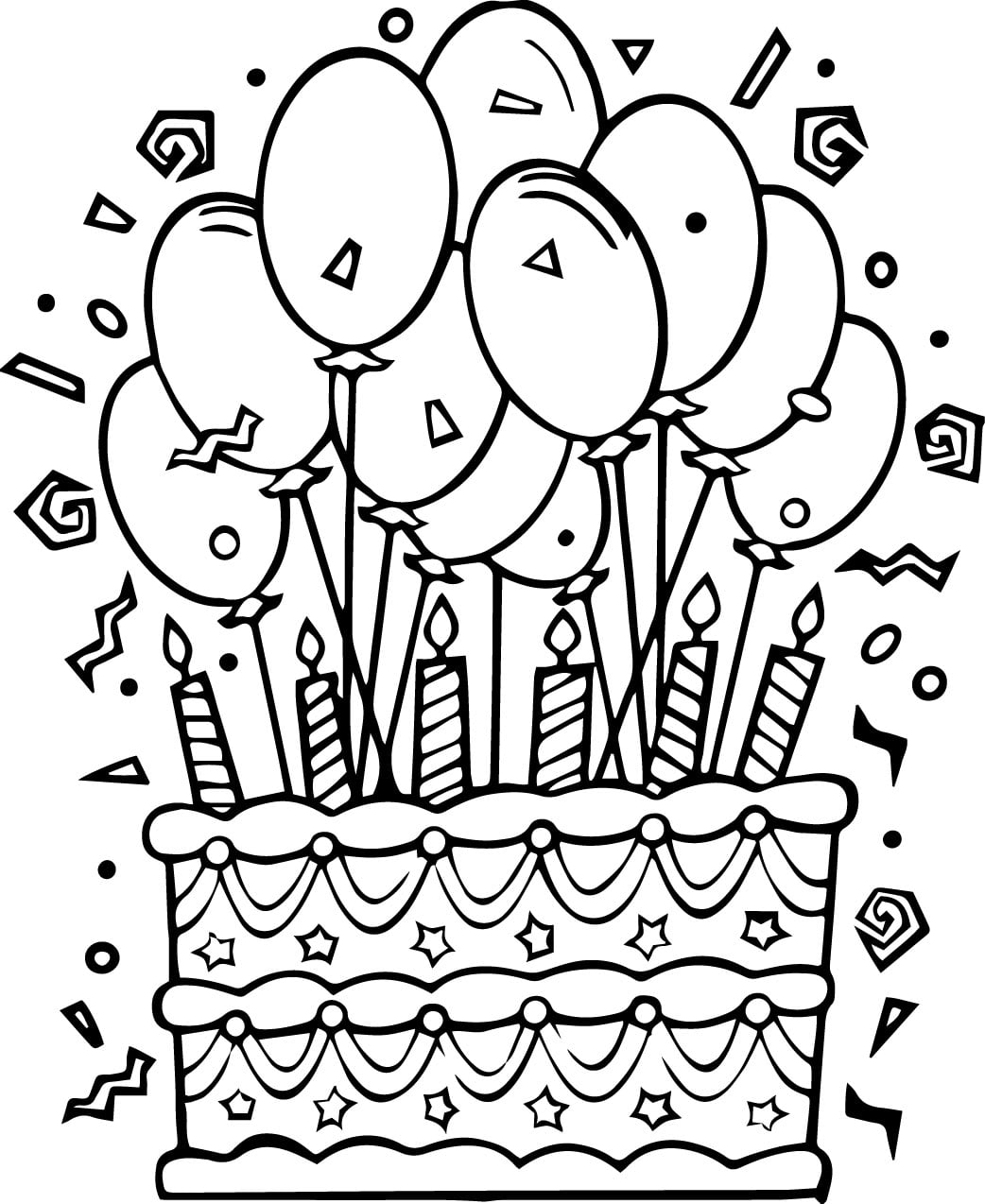Birthday Cake Coloring Pages Wecoloringpage