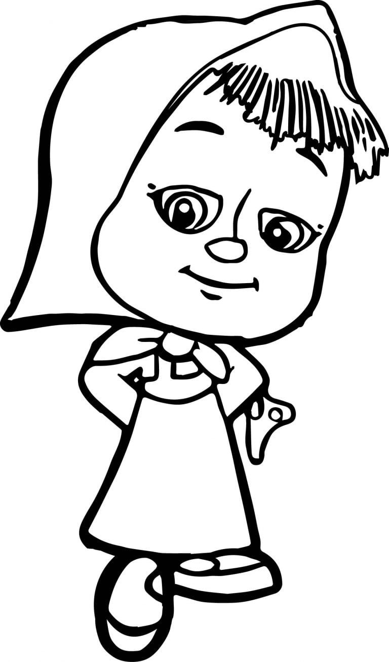 Thinking Mawa Kawa Masha And Bear Coloring Page | Wecoloringpage.com