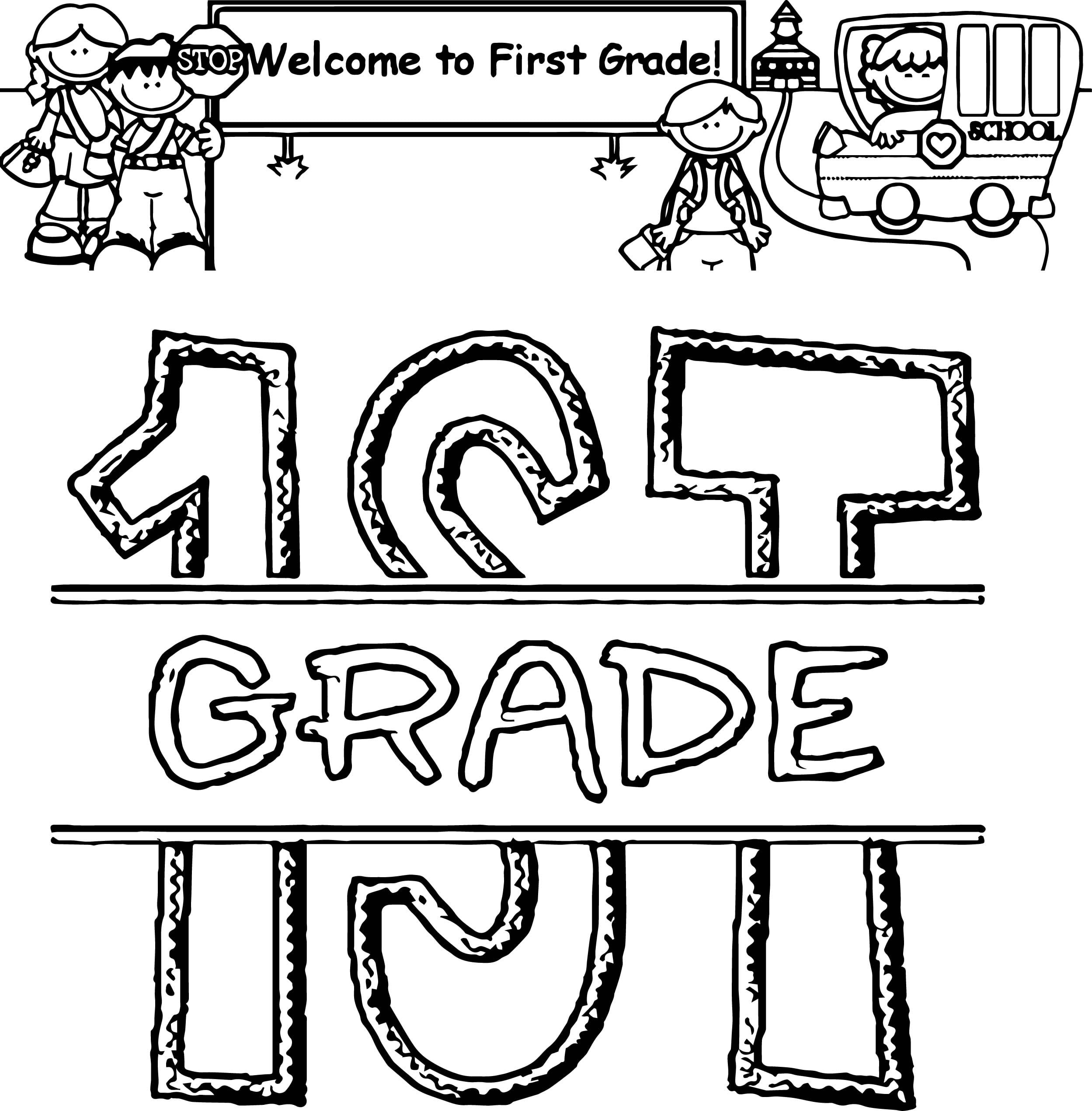 1st Grade School Coloring Page Wecoloringpage