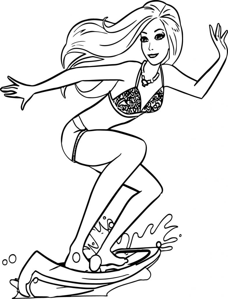 Barbie Surfing Coloring Page Wecoloringpage 4386 The Best Porn Website 