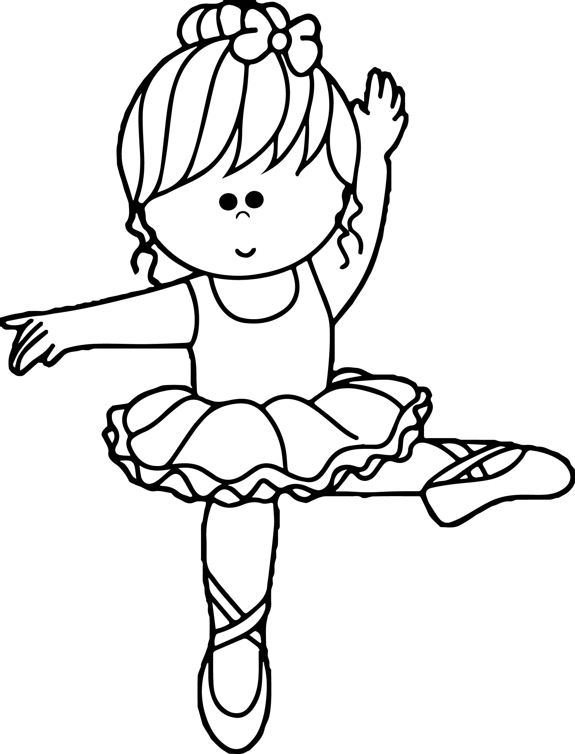 Cartoon Ballerina Coloring Page Wecoloringpage