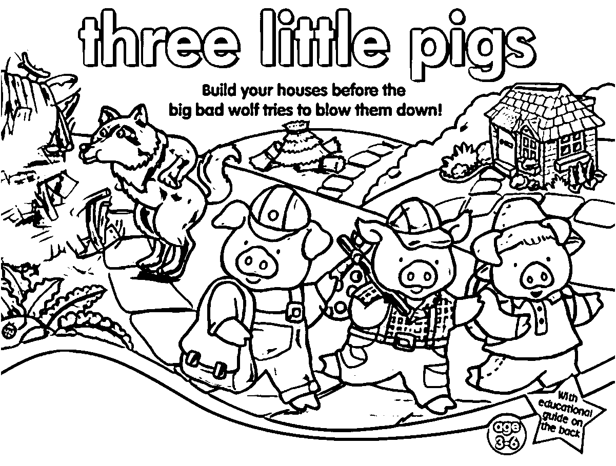 Three Little Pigs Box Coloring Page Wecoloringpagecom