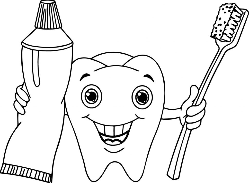 Cartoon Dental Coloring Page | Wecoloringpage.com