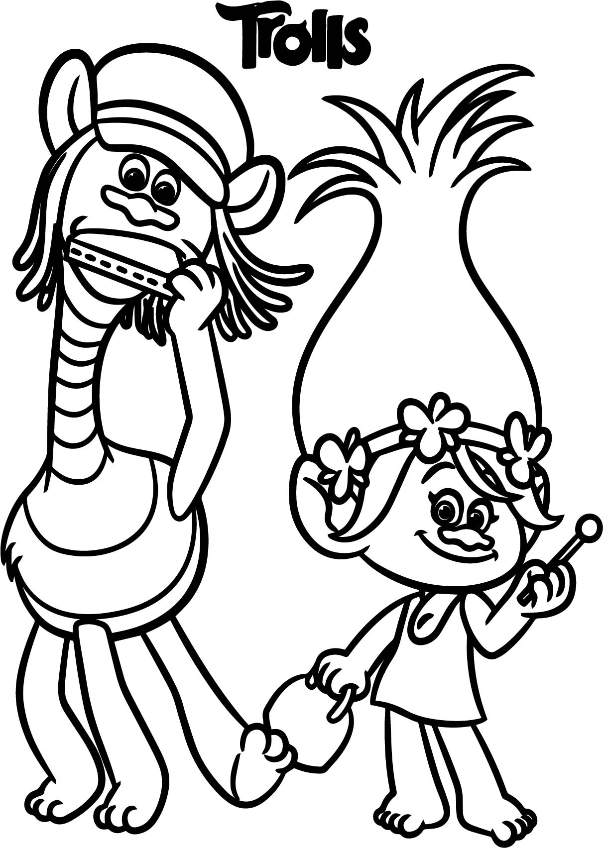 Colouring sheets trolls free image
