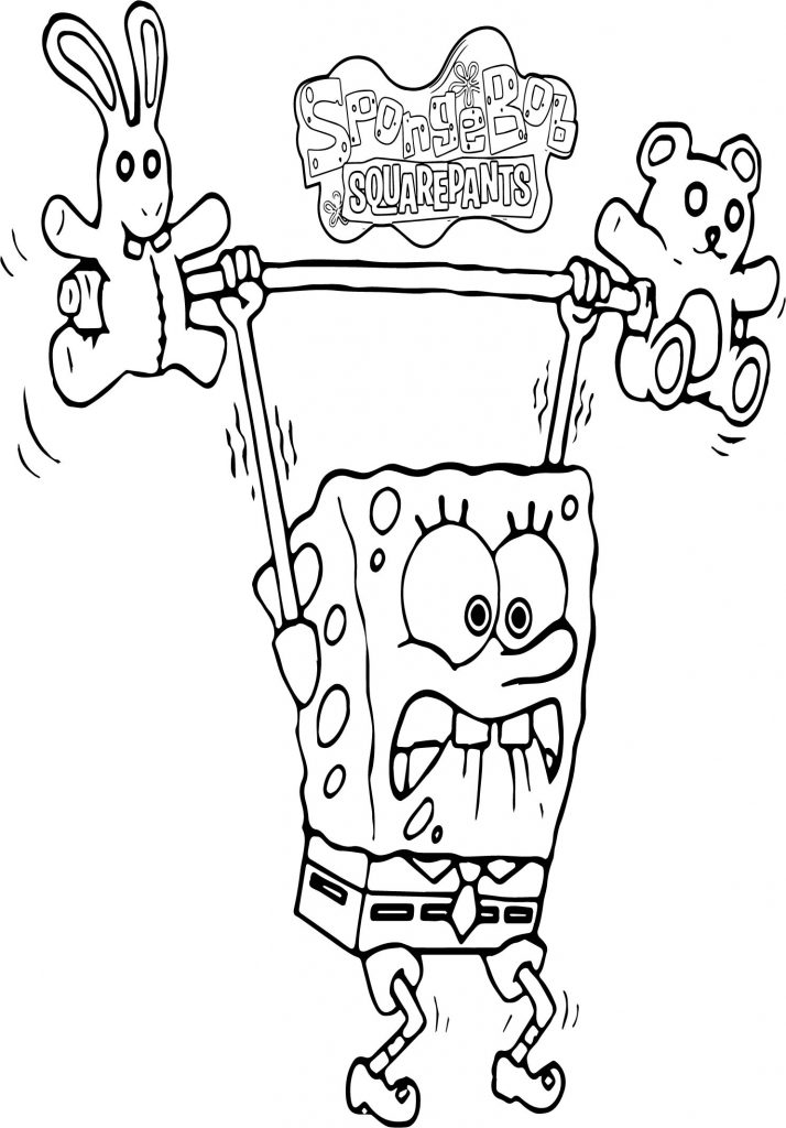 Sponge Bob Exercises Coloring Page Wecoloringpage