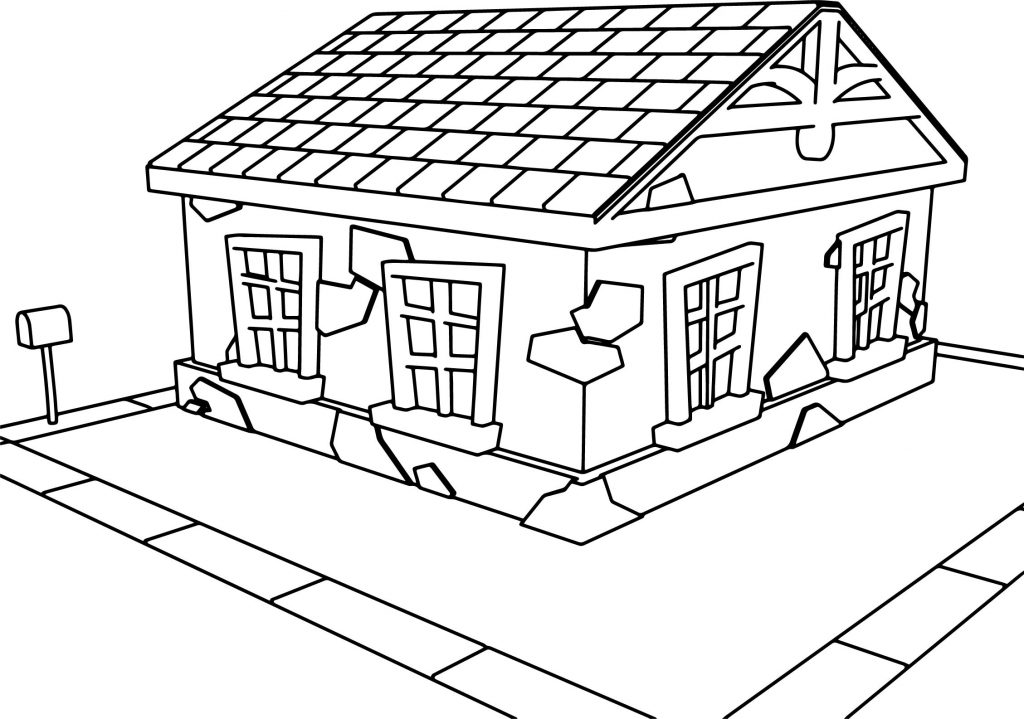 Tooned Cartoon House Coloring Page | Wecoloringpage.com
