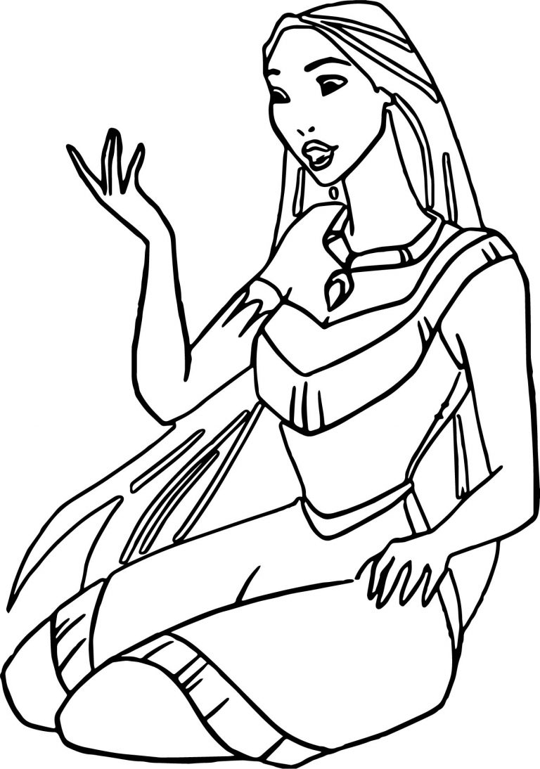 Pocahontas Stay Coloring Page | Wecoloringpage.com