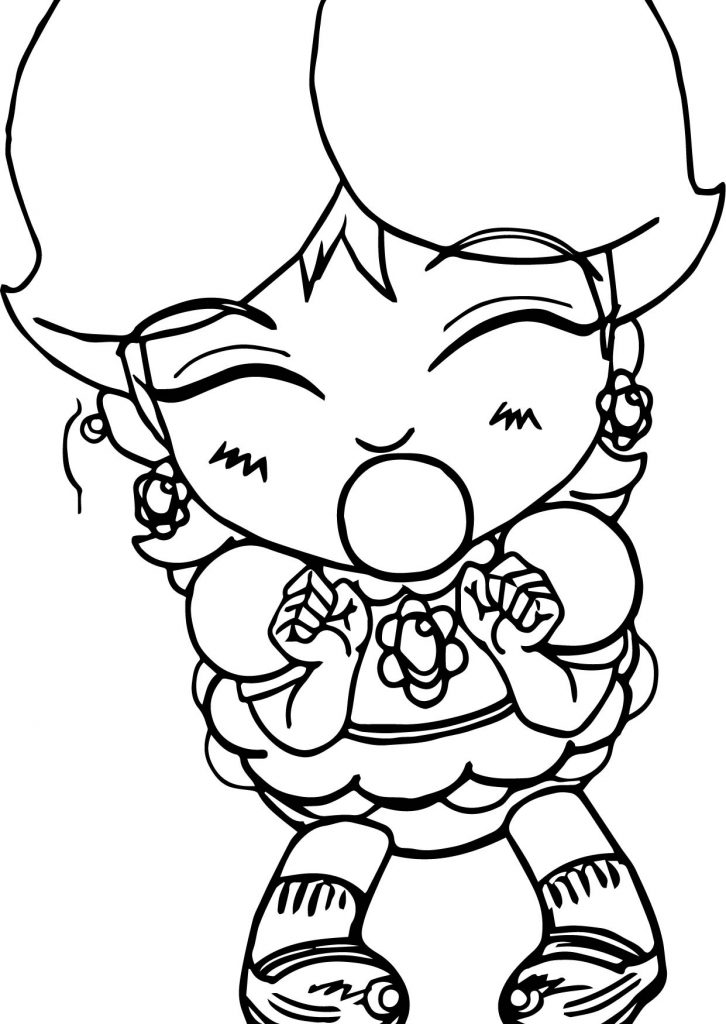 Baby Daisy Bubble Gum Coloring Page Wecoloringpage