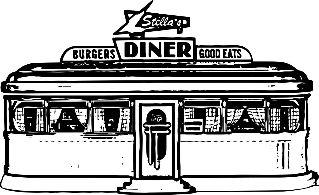 Burgers Diners Good Eats Stella Restaurant Coloring Page