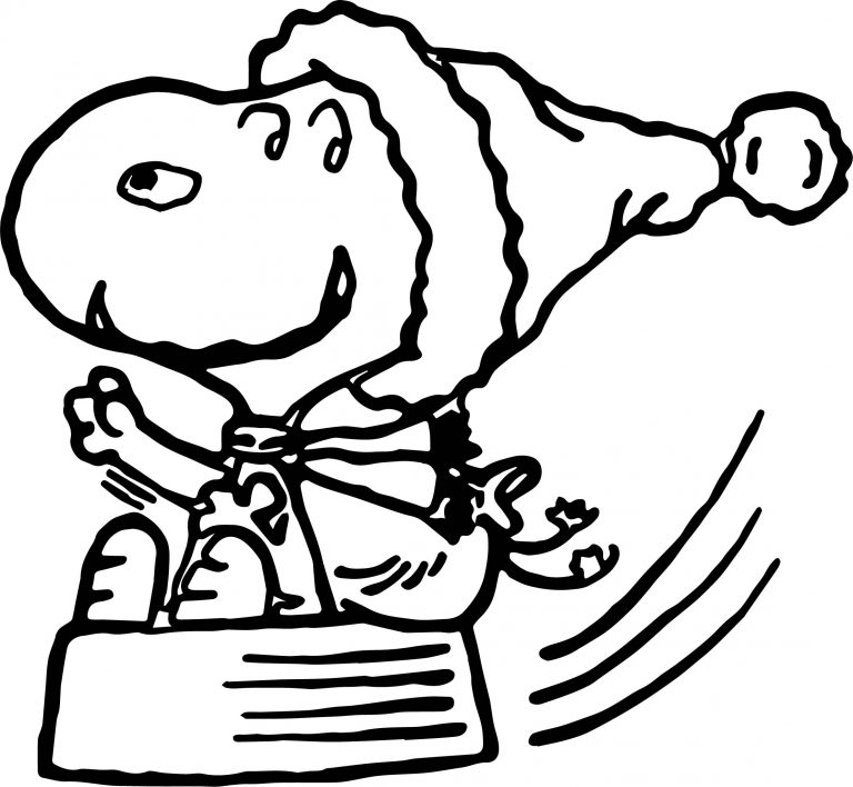 Christmas Snoopy Coloring Page | Wecoloringpage.com