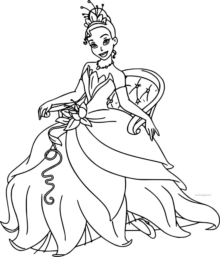 Disney The Princess And The Frog Staying Tiana Coloring Page 