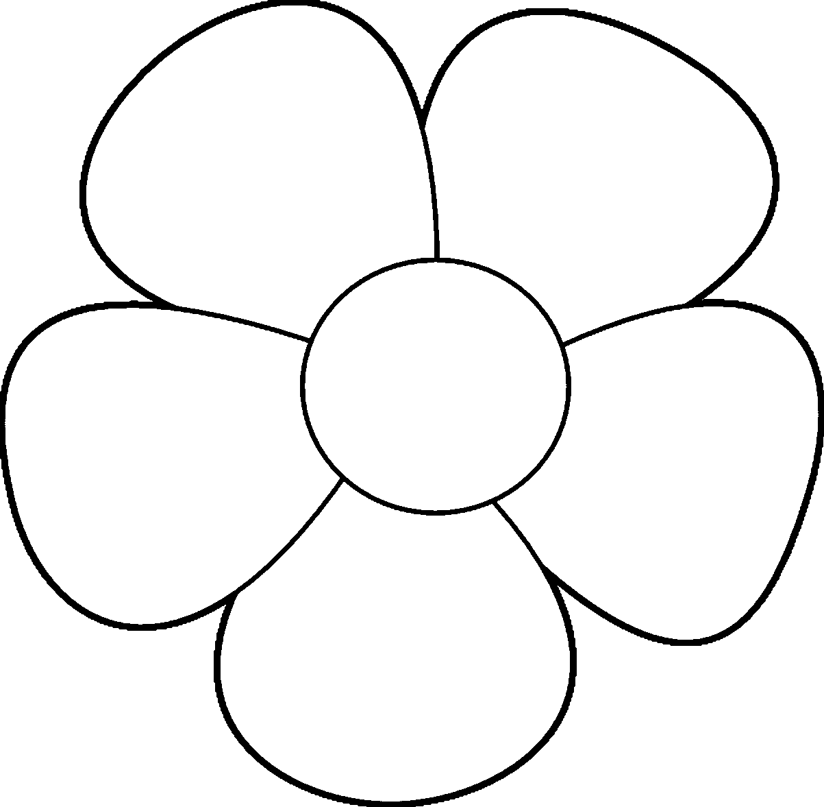 Simple Flower Design Coloring Page Wecoloringpage