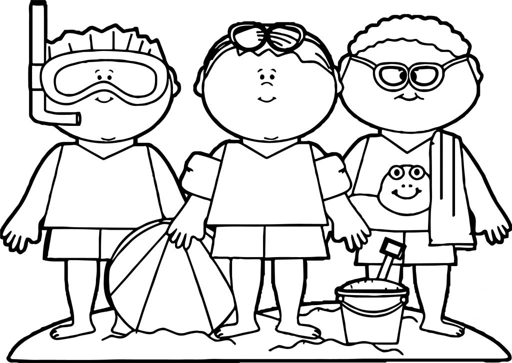 Summer Kids Coloring Page | Wecoloringpage.com