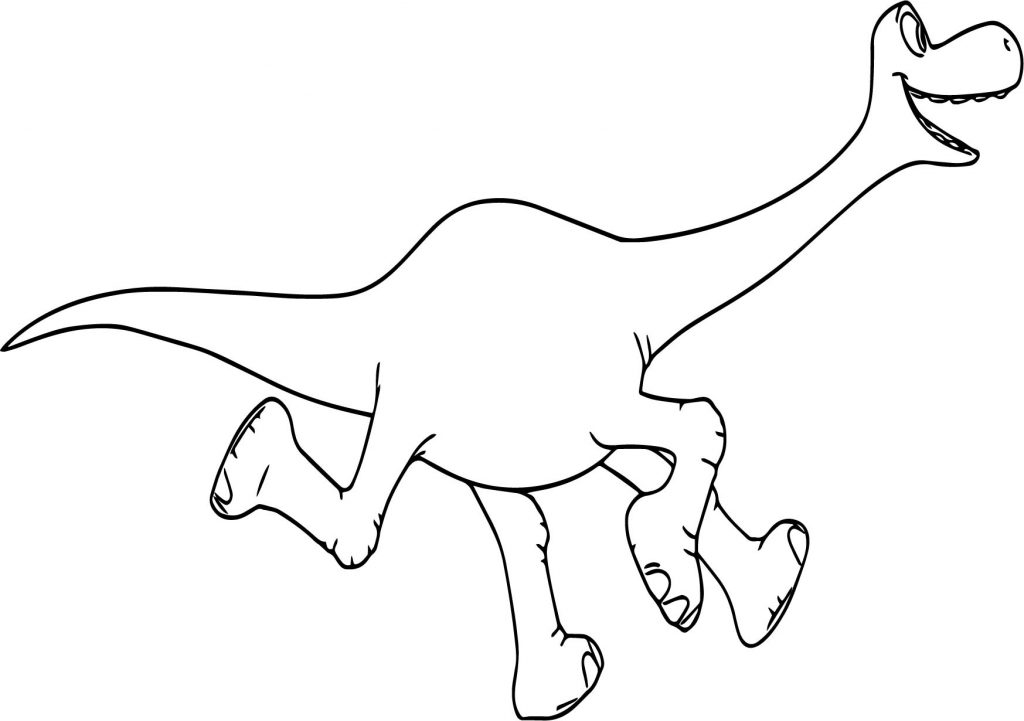 The Good Dinosaur Disney Arlo Run Cartoon Coloring Pages