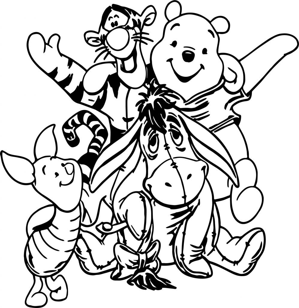 Winnie The Pooh All Friends Coloring Page Wecoloringpage