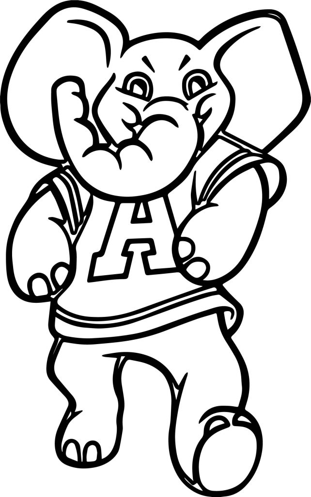 Alabama Elephant Walking Coloring Page Wecoloringpage