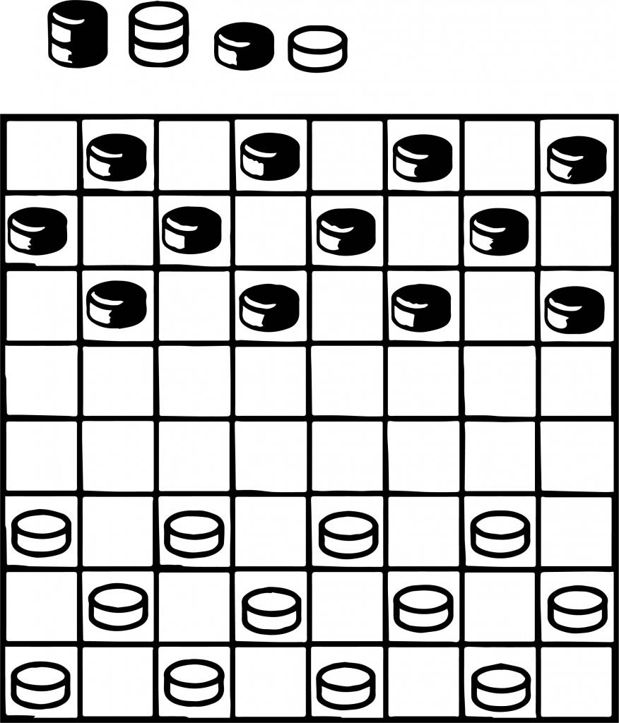 Board Checkers Play Coloring Page | Wecoloringpage.com