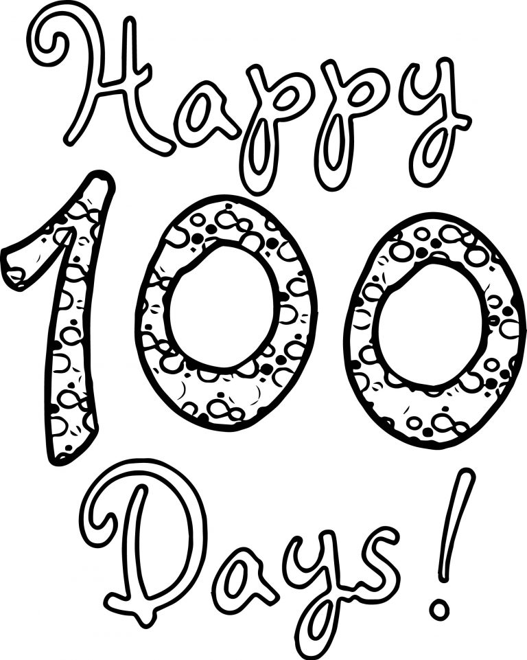 Happy 100 Days Of School Coloring Page 