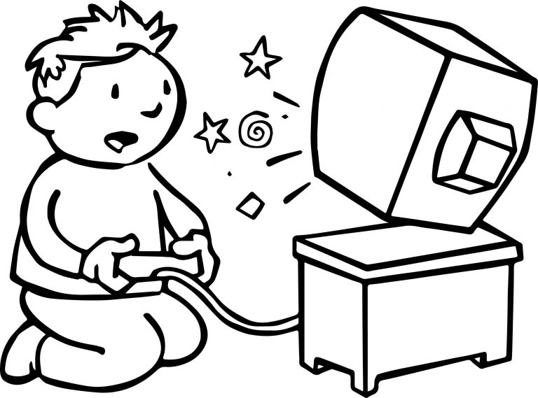 China Japan Playing Computer Games Coloring Page | Wecoloringpage.com