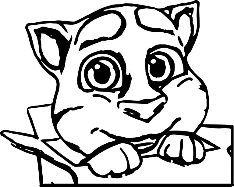 Talking Tom Cat Box Coloring Page 