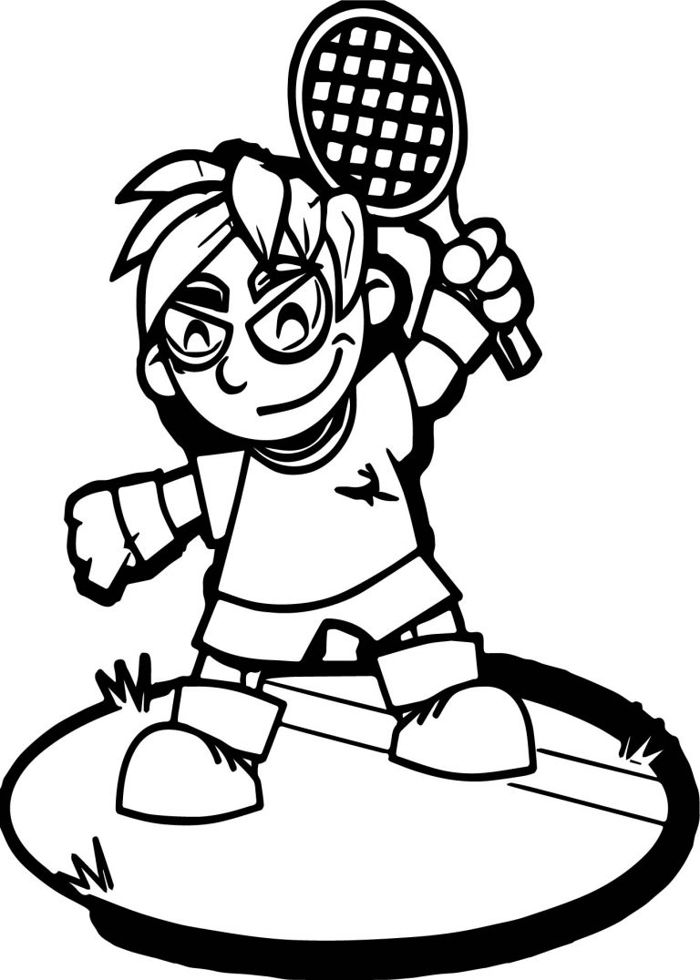 Tennis Free To Use Coloring Page | Wecoloringpage.com