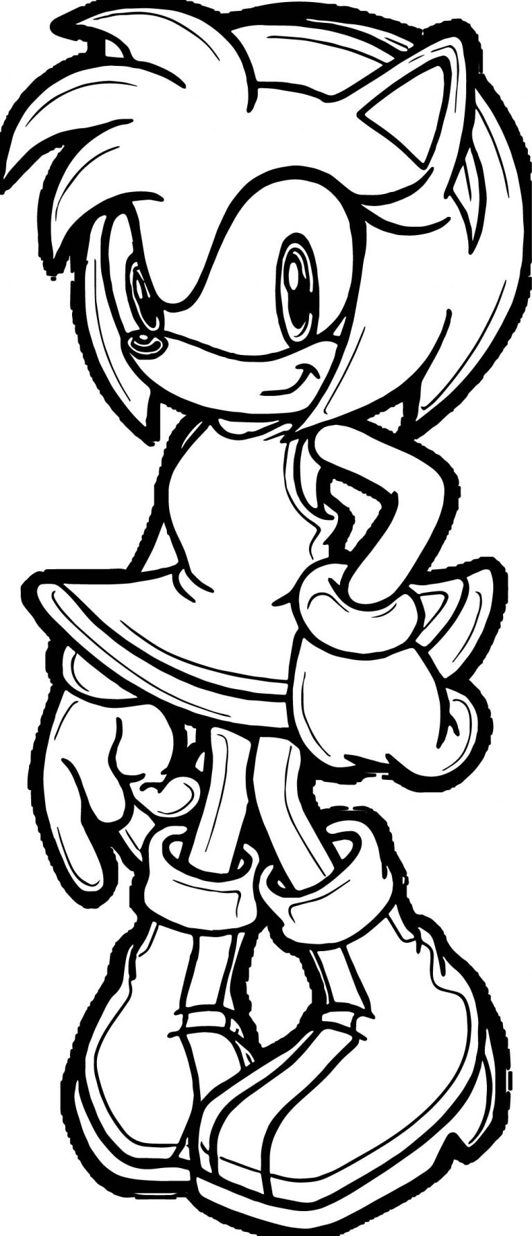 Amy Rose Shirt Coloring Page | Wecoloringpage.com