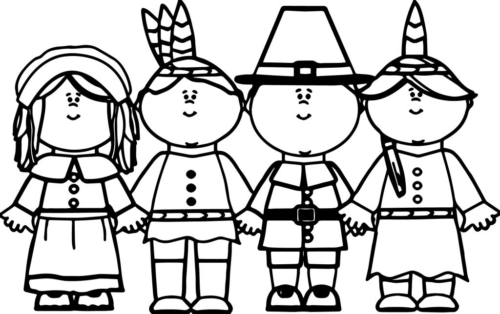 Pilgrim Native American Coloring Page Wecoloringpage