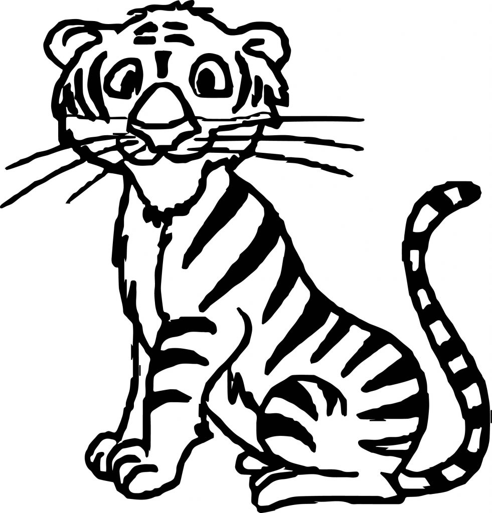 Small Staying Tiger Coloring Page | Wecoloringpage.com