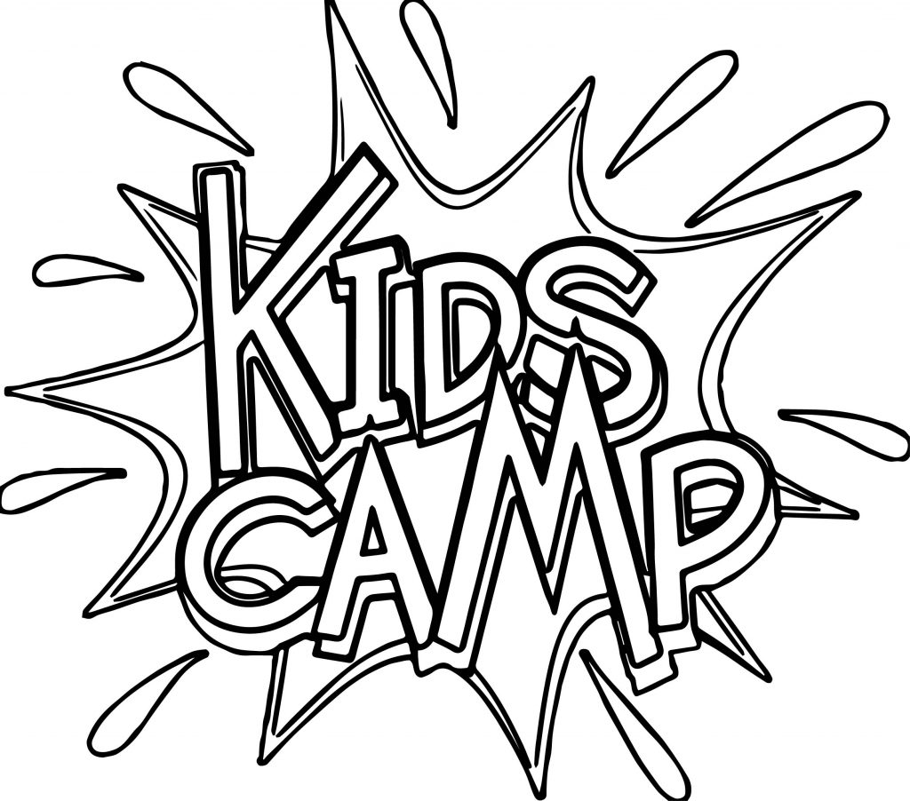 Summer Kids Camp Text Coloring Page | Wecoloringpage.com