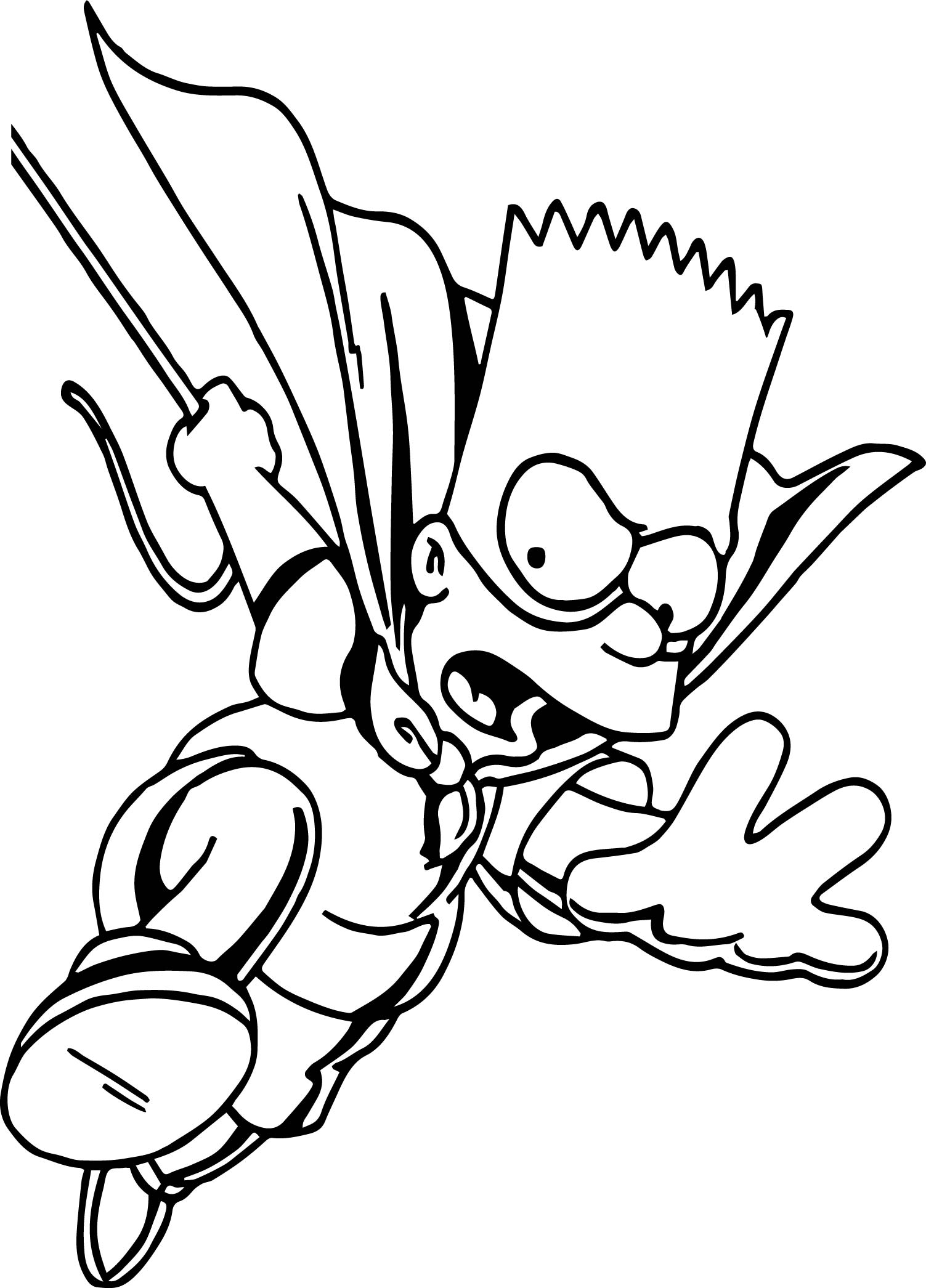 Superman Spiderman Bart The Simpsons Coloring Page