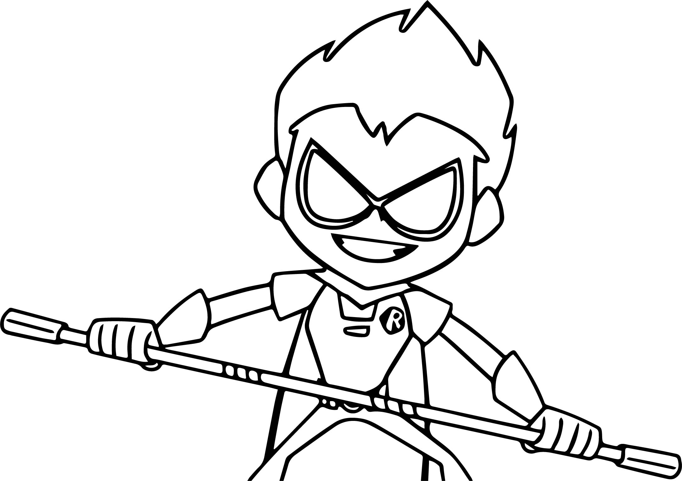 Teen Titans Go Robin Stick Coloring Page