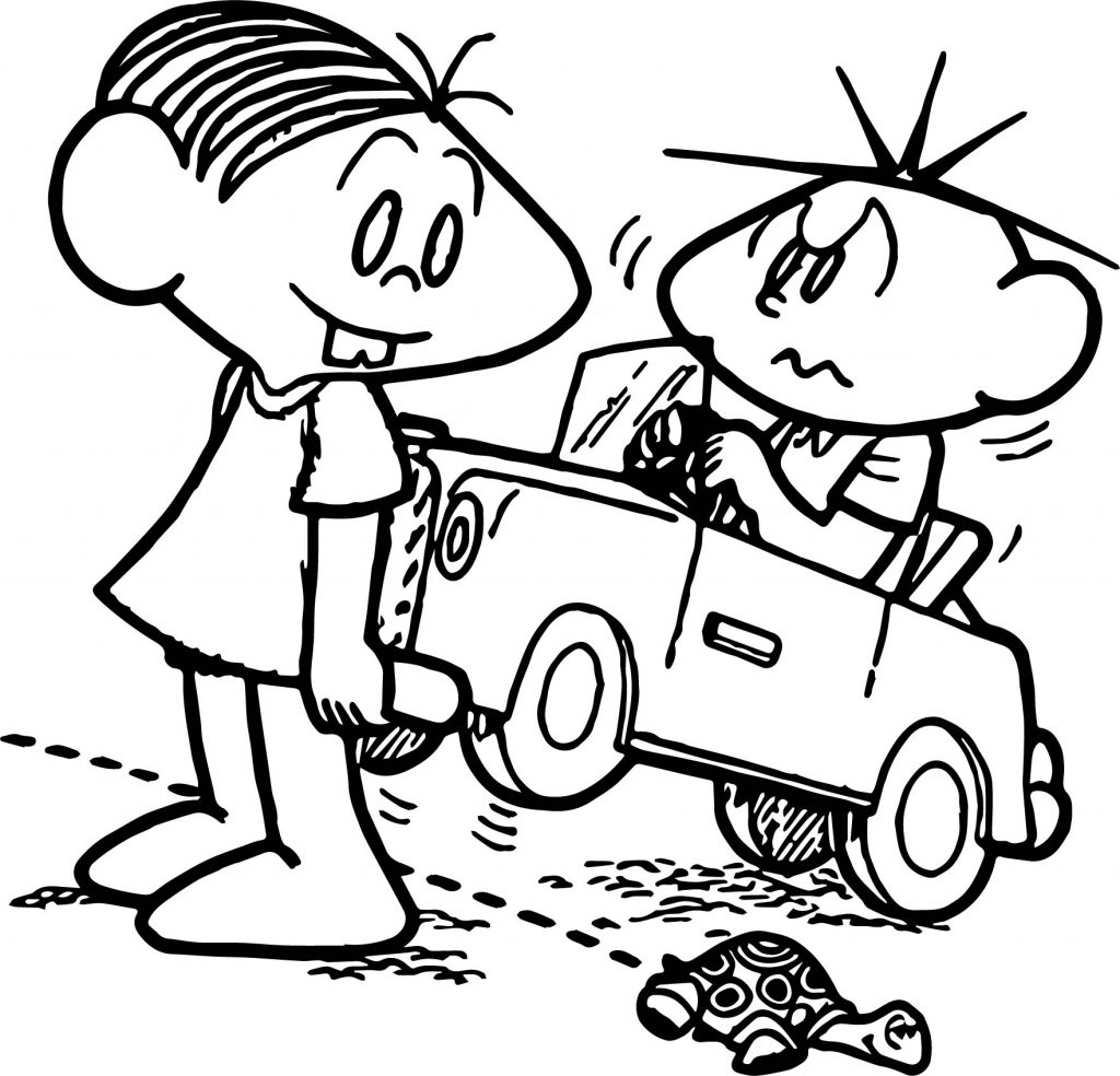 Turma Da Monica And Oscar Driving Car Coloring Page Wecoloringpage