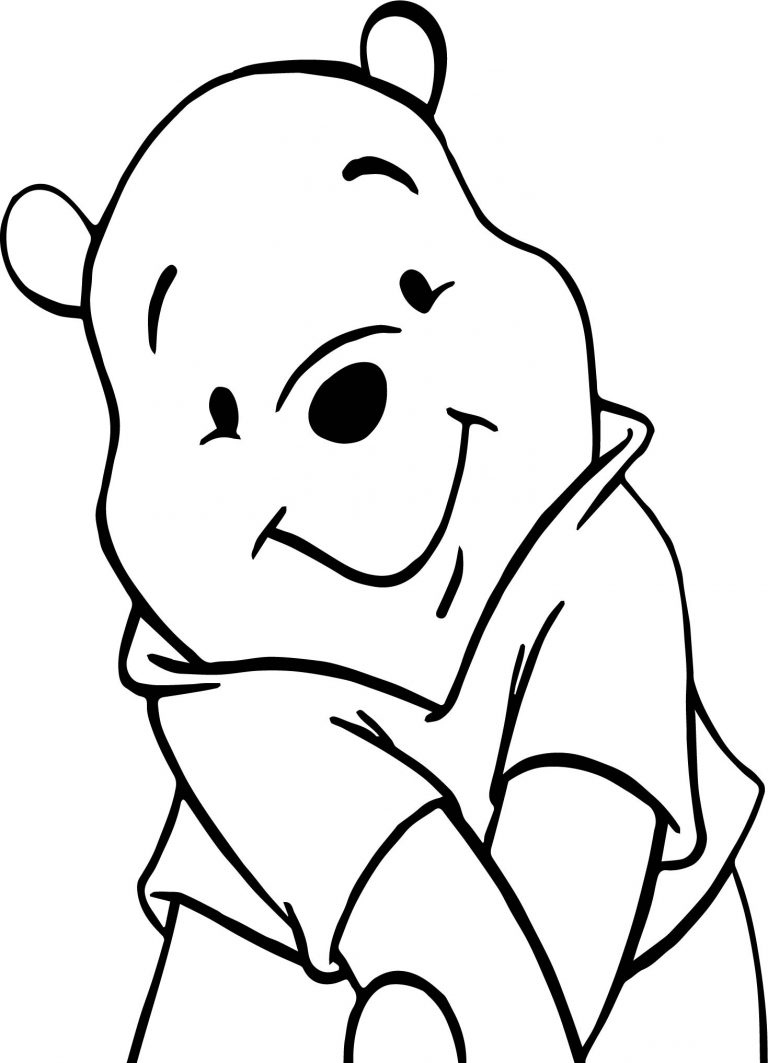 Winnie The Pooh Cute Pose Coloring Page Wecoloringpage