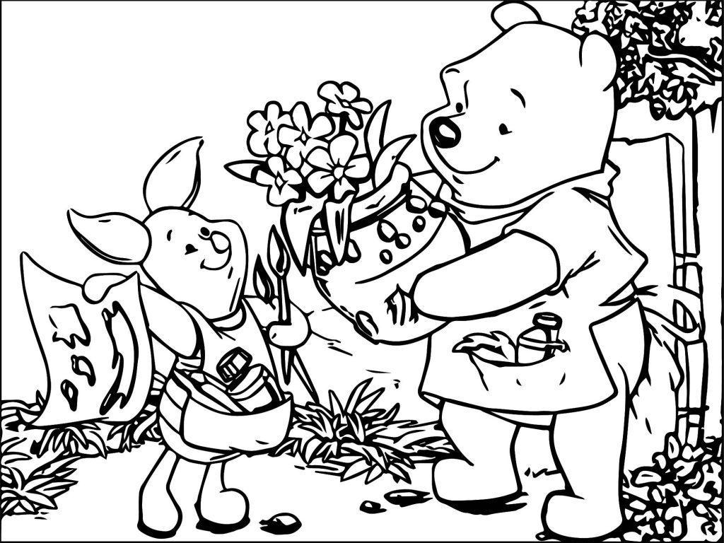 Winnie The Pooh Eating Honey Coloring Page | Wecoloringpage.com