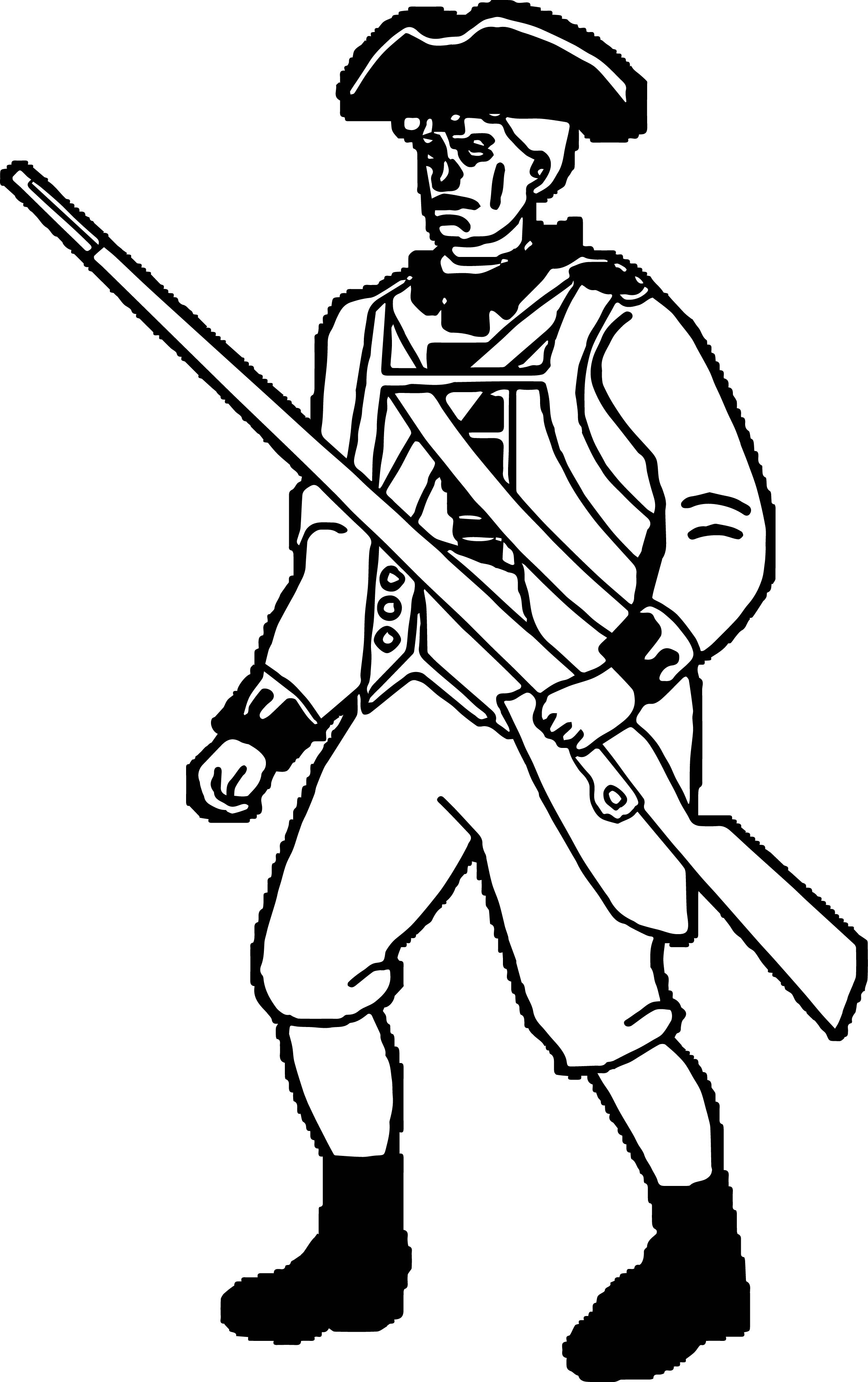 American Soldier Drawing Easy Sketch Coloring Page