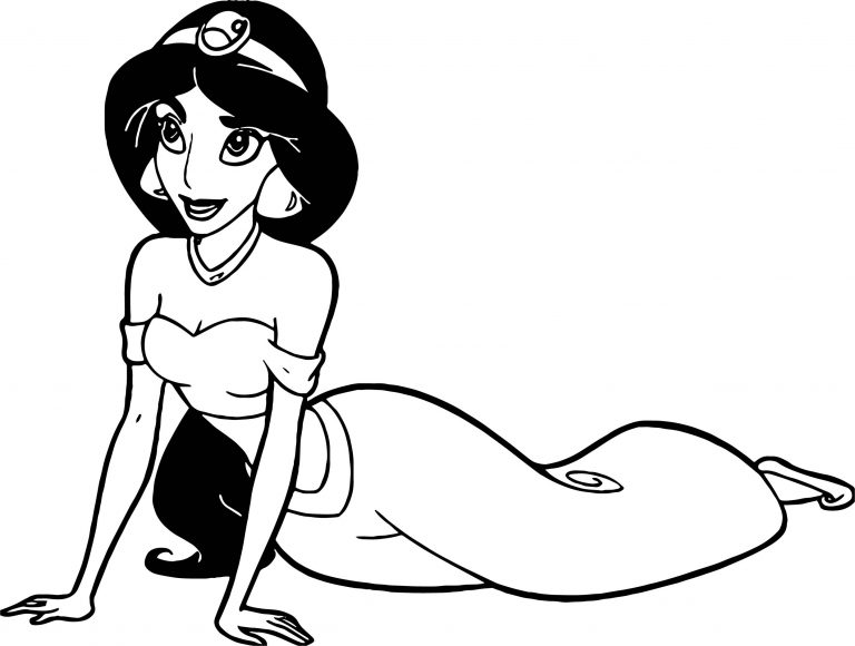 Jasmine Aladdin Stretch Coloring Page | Wecoloringpage.com