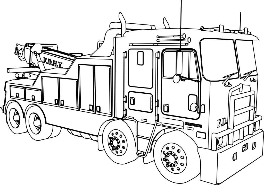 Kenworth Wrecker Fire Truck Coloring Page Wecoloringpagecom