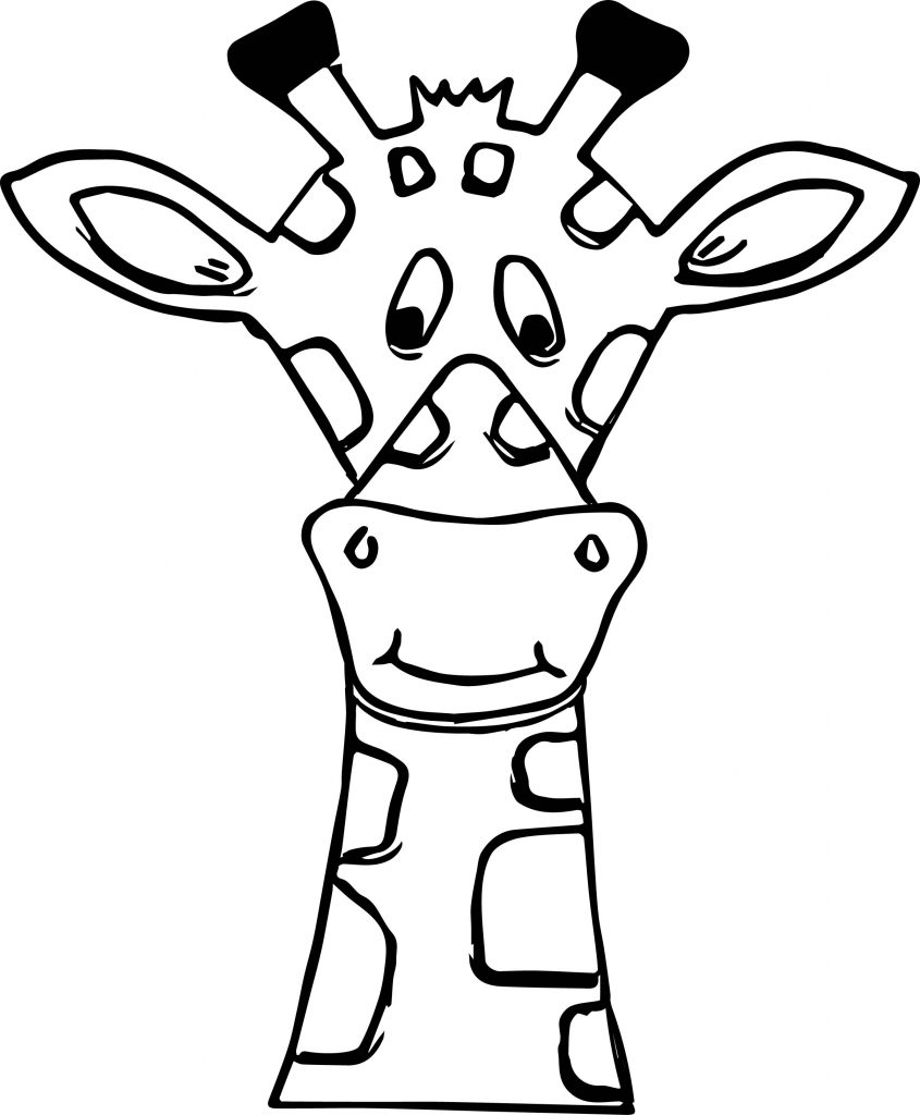 Cartoon Giraffe Face Coloring Page | Wecoloringpage.com