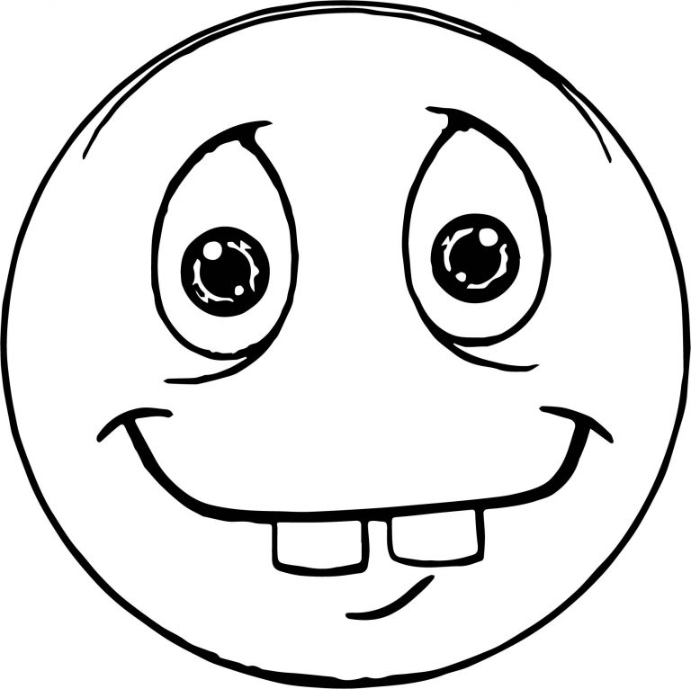 Two Tooth Face Emoticon Coloring Page Wecoloringpage