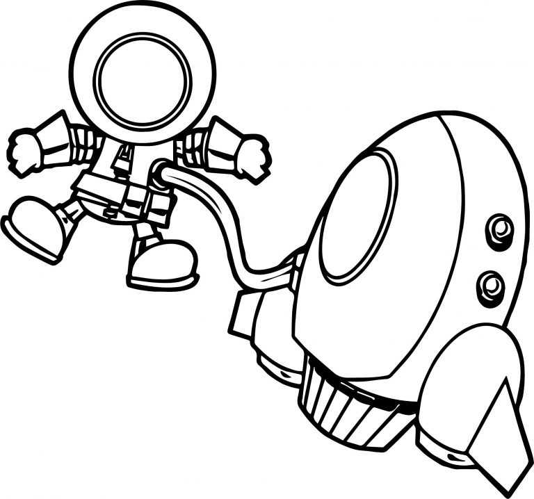 Astronaut Man On Space Coloring Page | Wecoloringpage.com