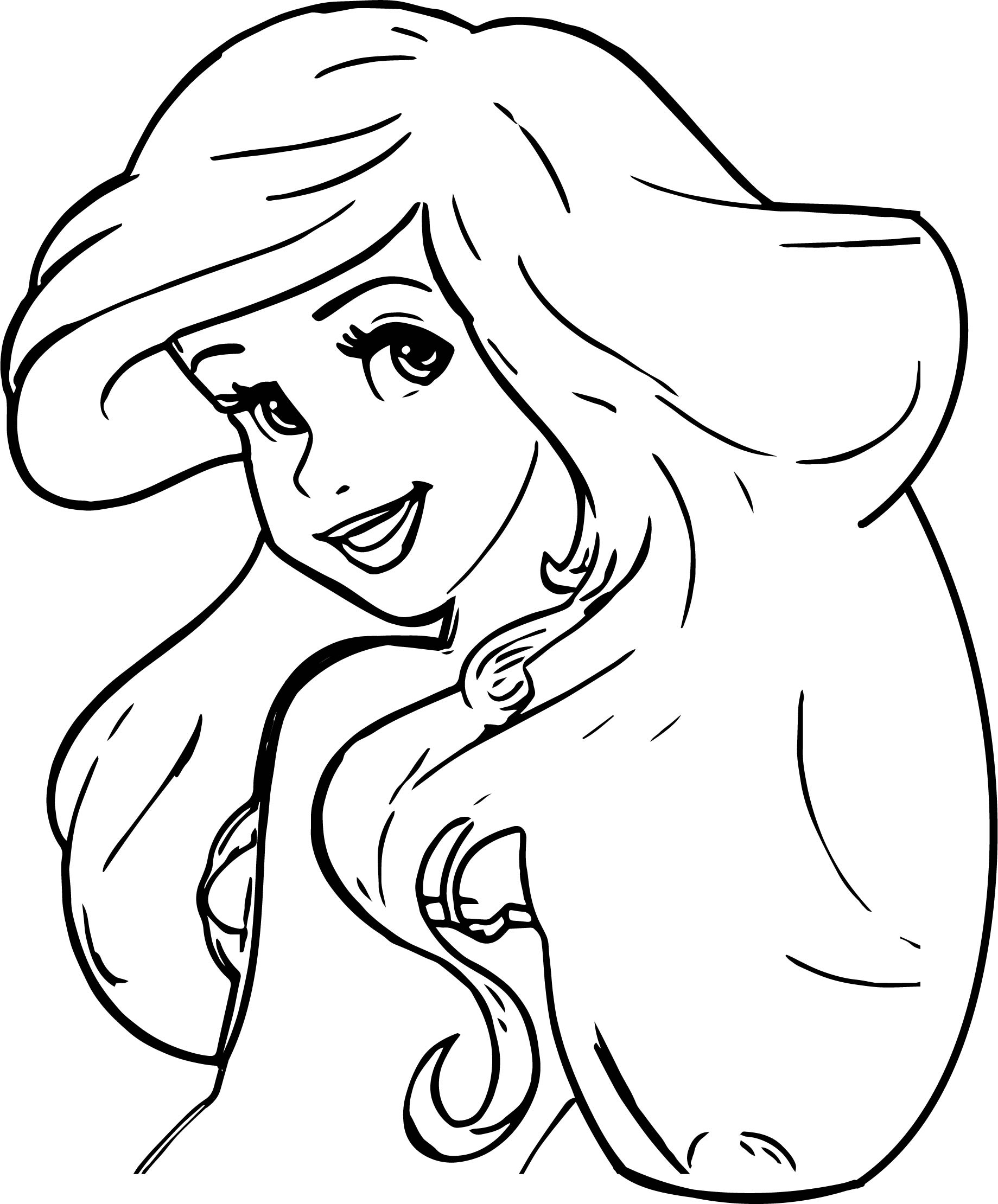 Beautiful Ariel Mermaid Coloring Page