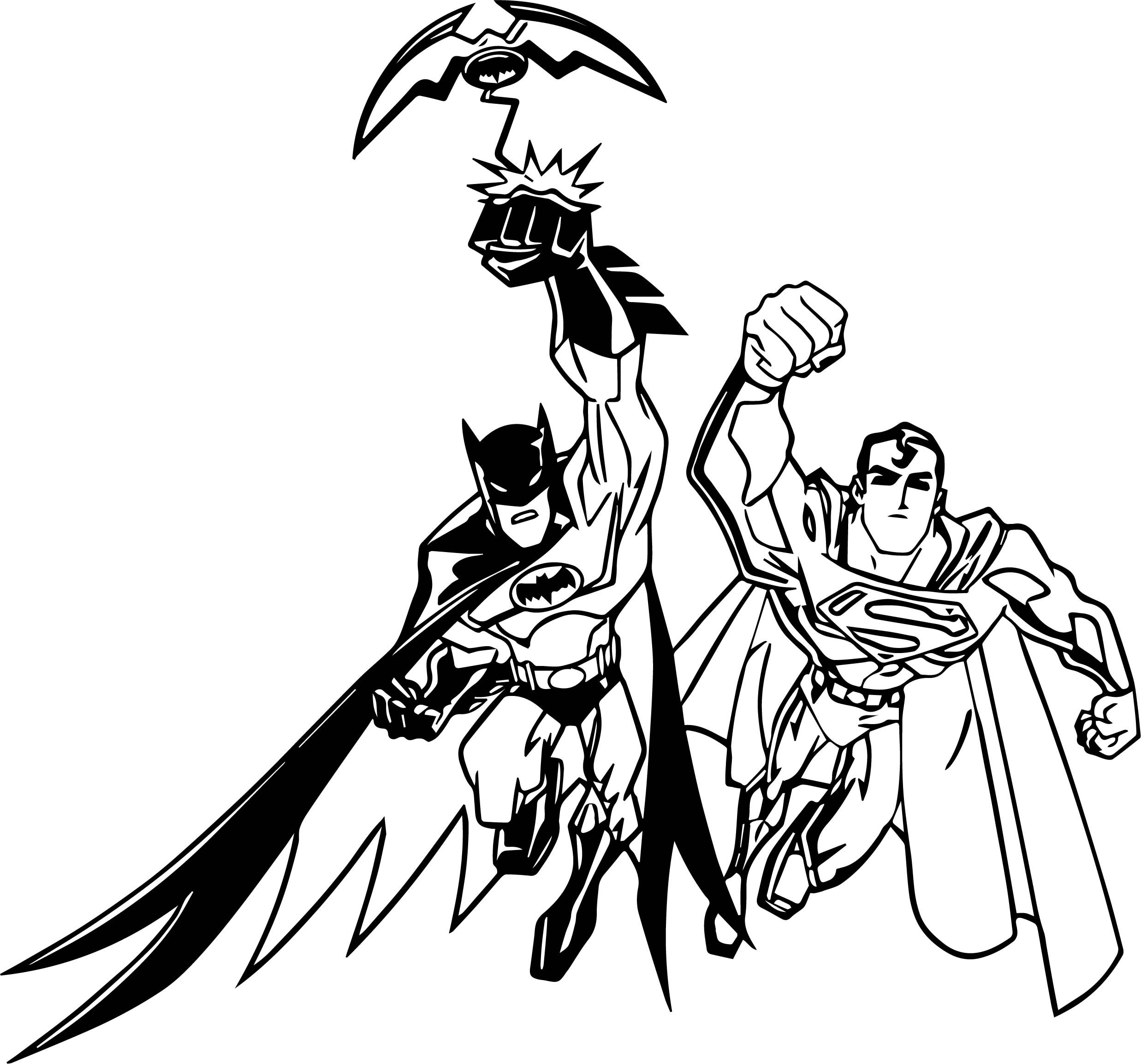 Superman And Batman Cartoon Coloring Page Wecoloringpagecom