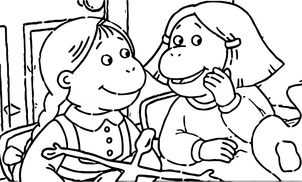 Arthur Girls Talking Coloring Page | Wecoloringpage.com