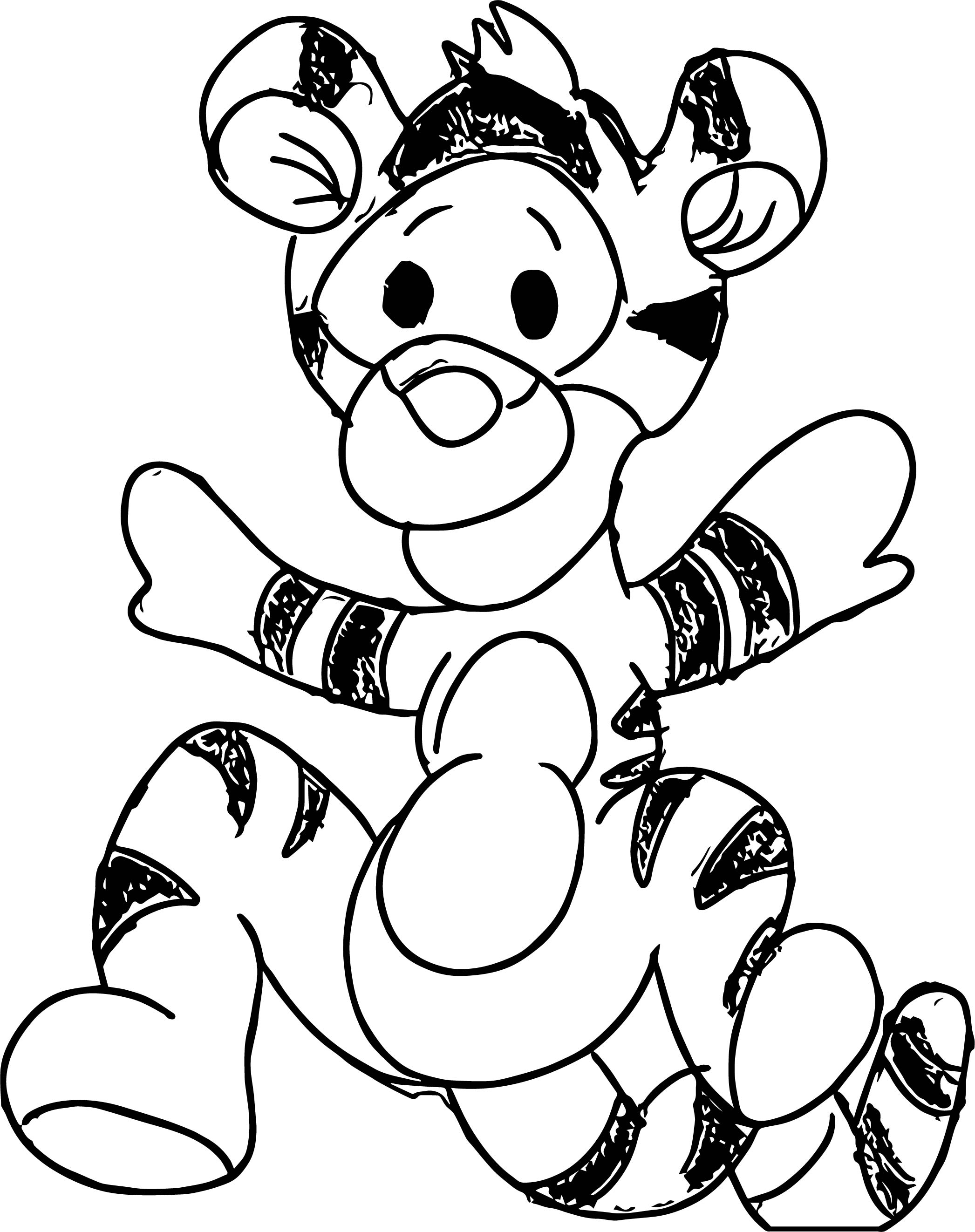 Baby Tigger Sketch Coloring Page Wecoloringpage Com