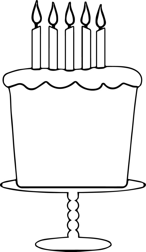 Birthday Cake Pink Polka Coloring Page | Wecoloringpage.com