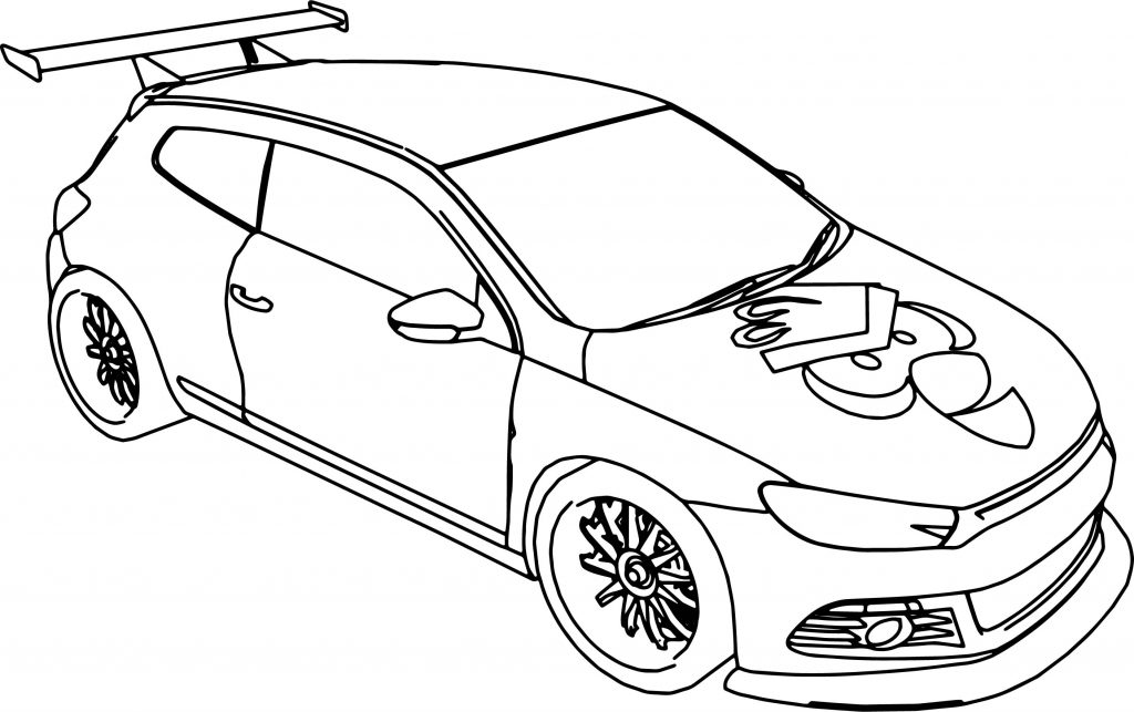 Cartoon Vw Scirocco Car Angry Bird Coloring Page Wecoloringpage