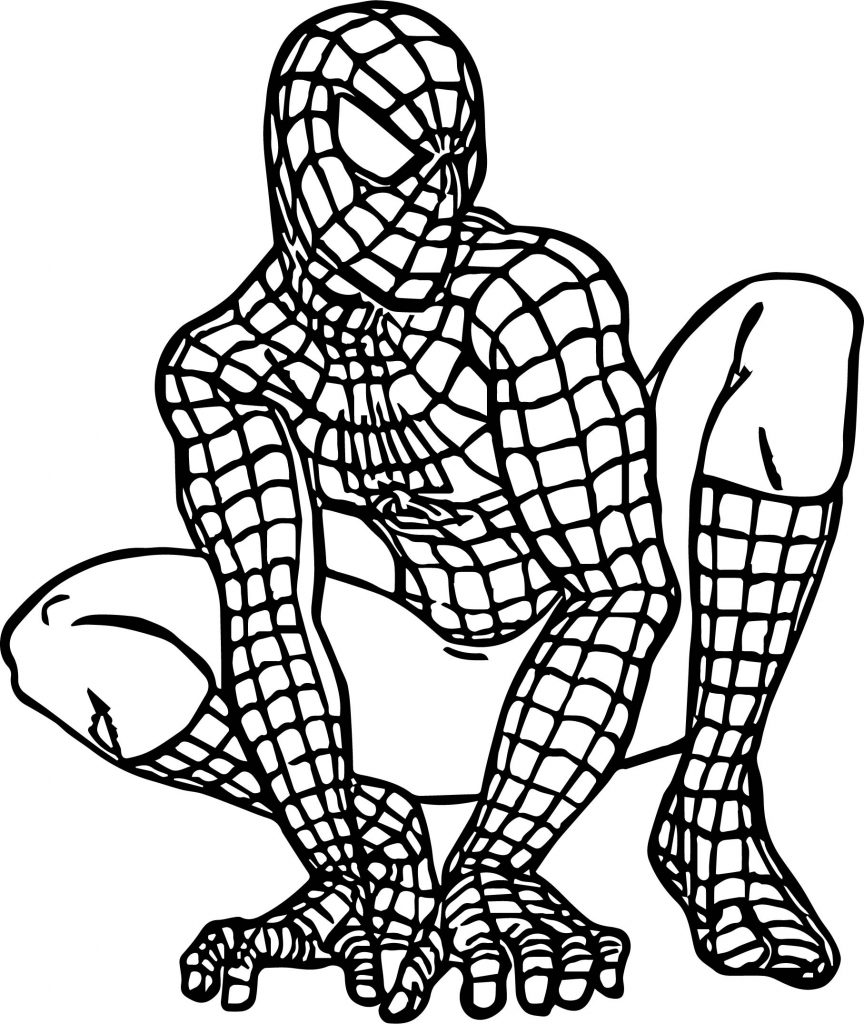 Waiting Spider Man Coloring Page | Wecoloringpage.com