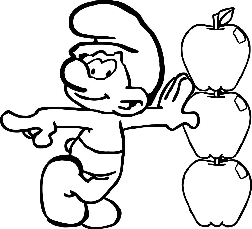 Smurfs Are Three Apples Tall Smurf Coloring Page Wecoloringpage