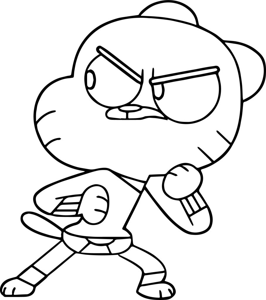 Gumball Fighting Stance Coloring Page 