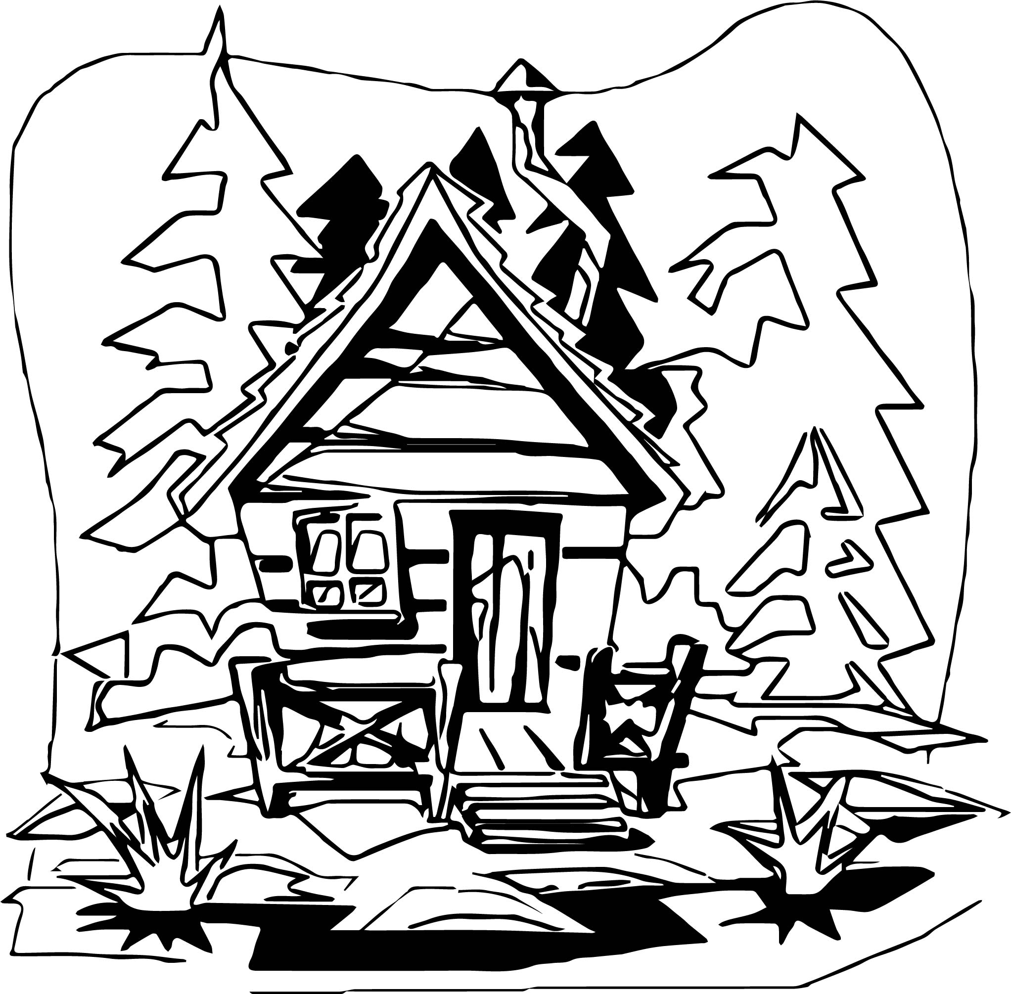 mountain cabin camping coloring page wecoloringpage rh wecoloringpage Log Cabin Coloring Pages Printable Old House Coloring Pages Adults